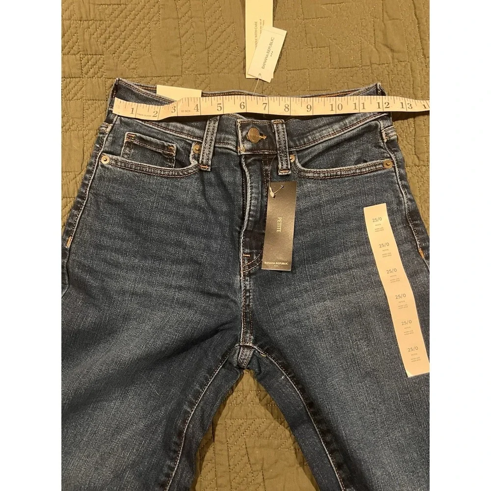 Banana Republic Women's Blue Jeans Size 25/0 Petite Wide Leg NWT Msrp‎ $90.00